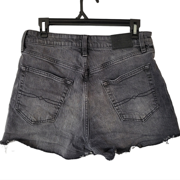Lucky Brand Lucky Pins Black Denim Distressed Jean Shorts Size 8 Summer Spring - Picture 3 of 10